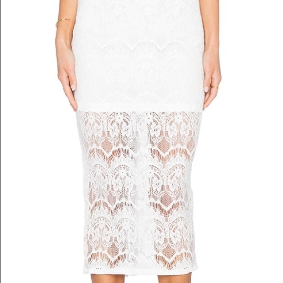 Asilio ivory lace midi skirt size XS NWT *FLAW SEE PICS - Picture 3 of 16